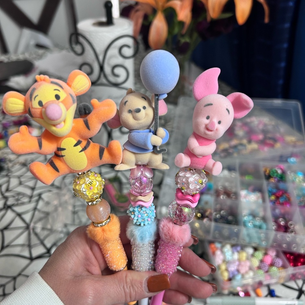 Disney Winnie the Pooh Character Pens - Orange, Blue, Pink
